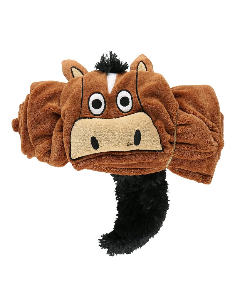 Lazy One Wearable Hooded Blanket for Kids, Animal Hooded Blanket (Horse, Brown) - Image 2